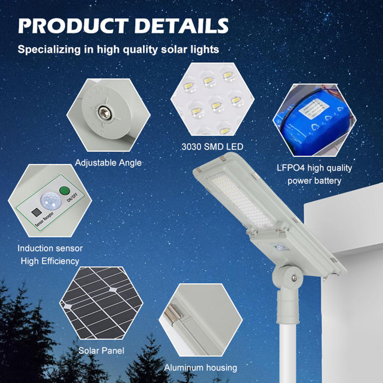 Beway BW-SSL-12 All in One Solar LED Street Light 100W 200W 300W IP65 Waterproof Outdoor Lighting